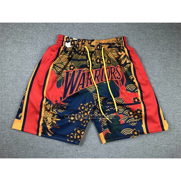 Pantalone Golden State Warriors Lunar New Year Mitchell & Ness Just Don Naranja